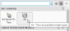 Option selected for training all available model types