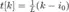 $t[k]=\frac{1}{L}(k-i_0)$