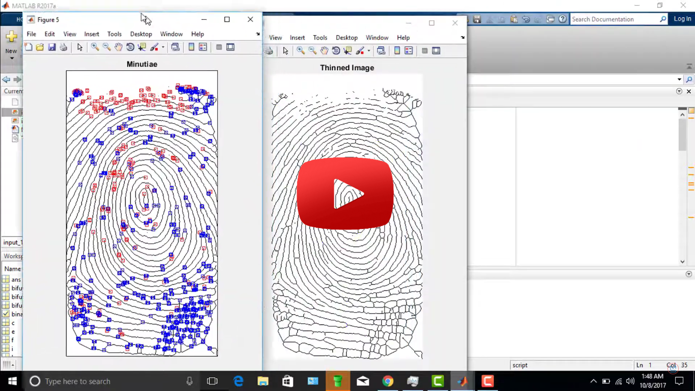 Fingerprint Minutiae Extraction using MATLAB