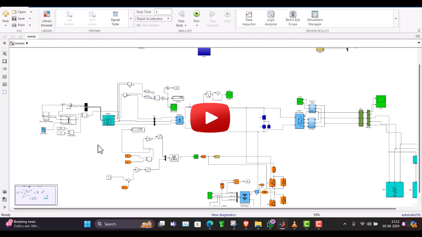 renewable resource with battery management using fuzzy controller connected with load in matlab