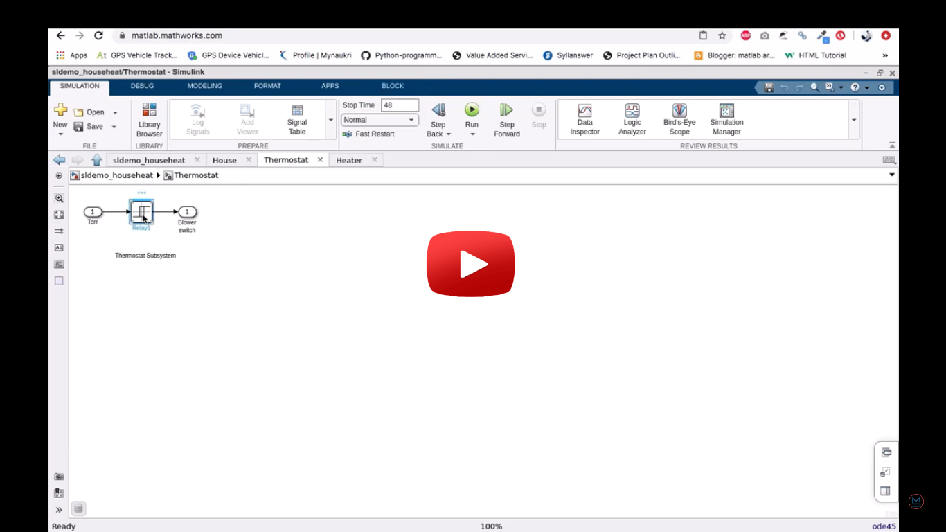 simulation of thermal model of a house projects using matlab